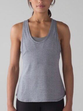 Lululemon Glide and Stride Tank Sheer Luon Pebble. Size 8